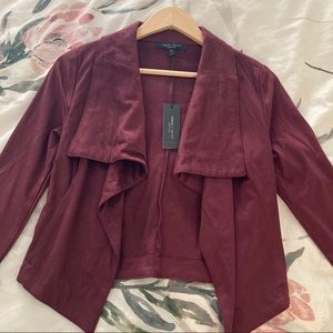 Romeo & Juliet Couture Faux Suede Draped Jacket
